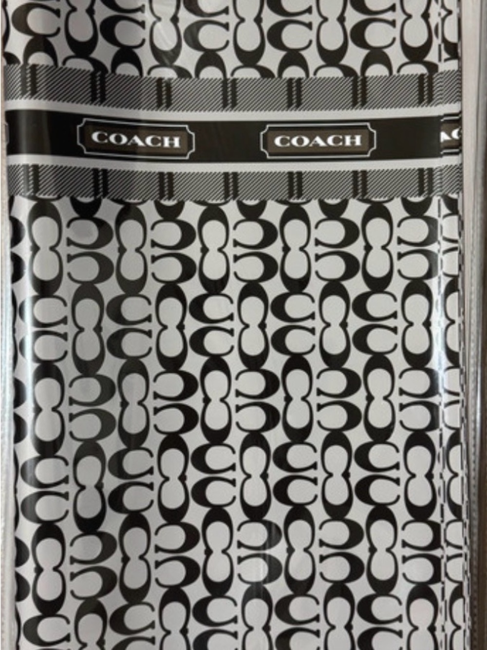 Coach Black & White Signature Monogram paper wrap.Set of two